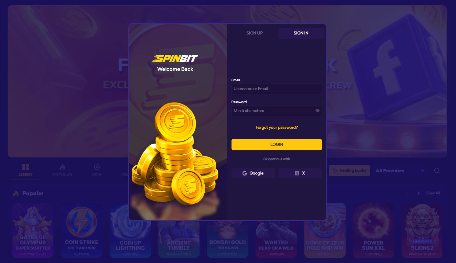 Spinbit login